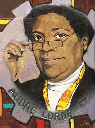 Audre Lorde in mural by Susan Greene