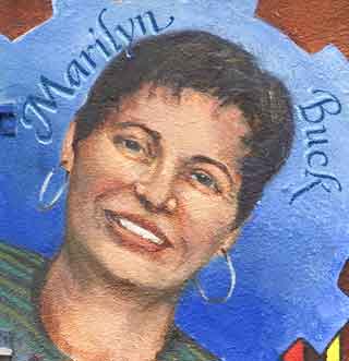 Lolita Lebron in mural by Susan Greene