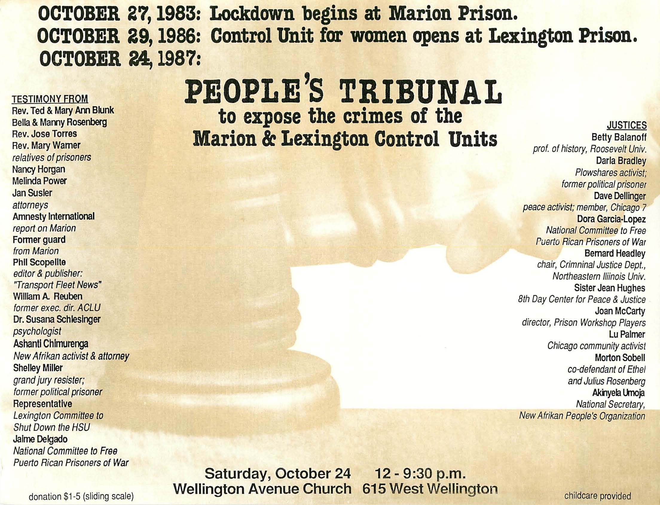 Flyer for the tribunal
